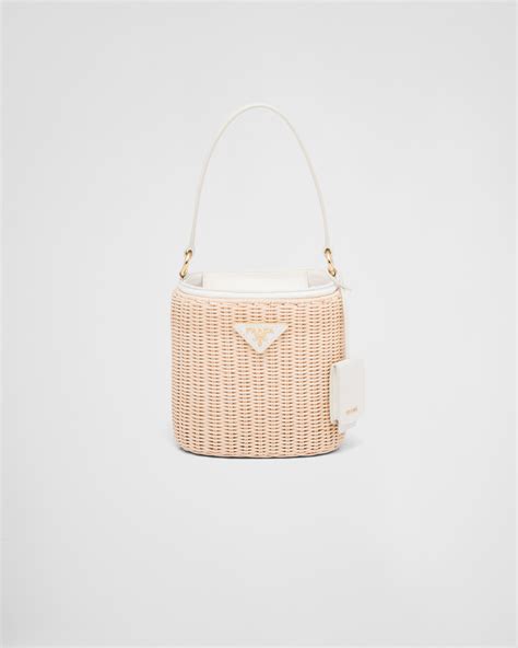 prada wicker bucket bag